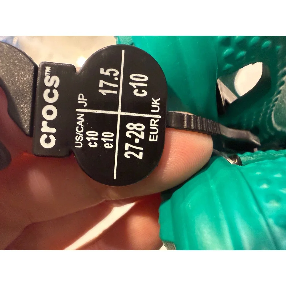 Crocs Classic Clog K Kids Size C10 Deep Green Roomy Fit 204536-3TJ Slip On Shoes